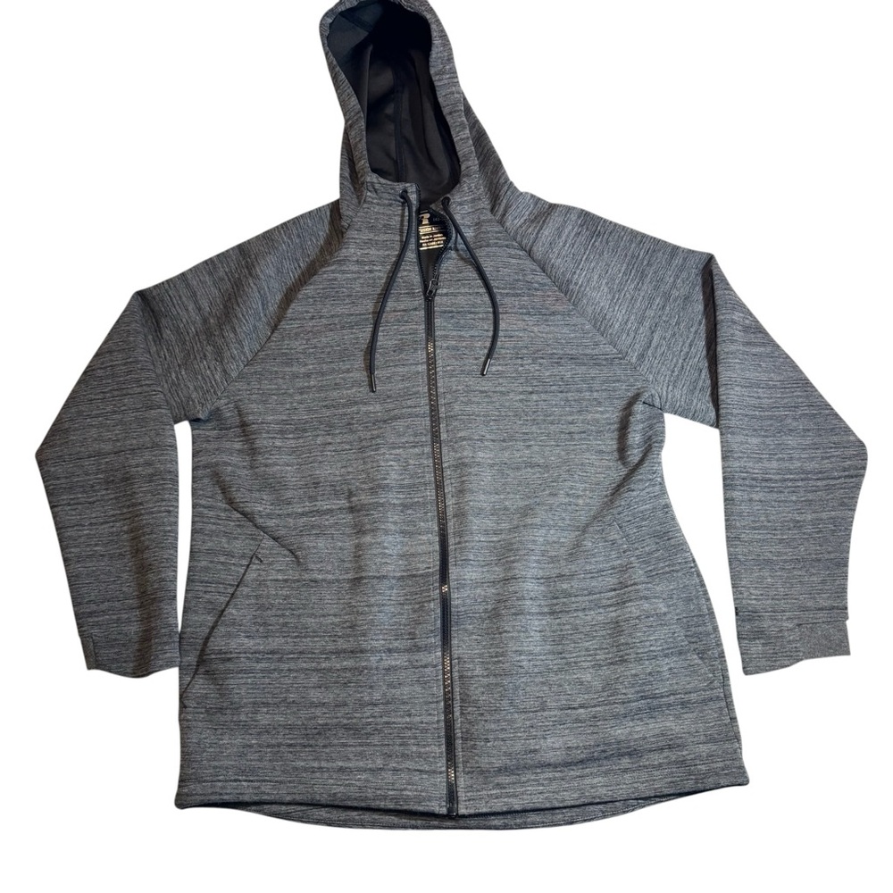 Russell Athletic Fusion Knit Gray Zip Hoodie Lightweight Activewear Large 42-44